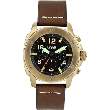 Fossil FSXXX Uhrenarmband Leder Braun