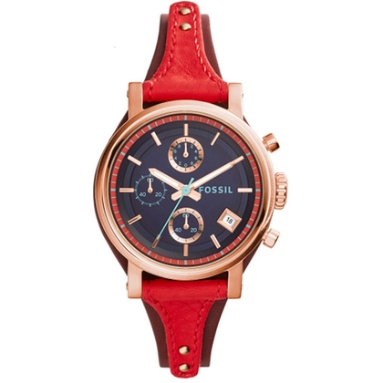 Fossil ES3906 Uhrenarmband Leder Rot
