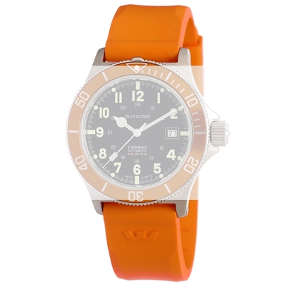 Glycine Combat Sub 3863 Uhrenarmband Orange Kautschuk - 22mm
