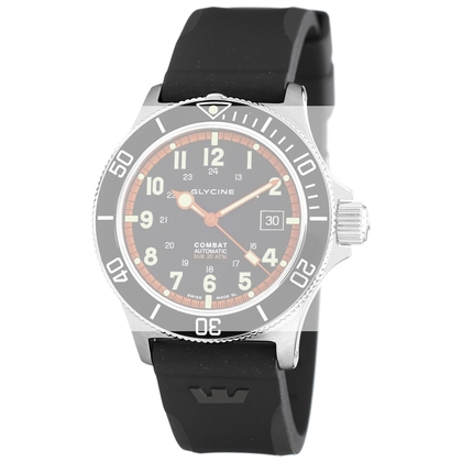 Glycine Combat Sub 3863 Uhrenarmband Schwarz Kautschuk - 22mm