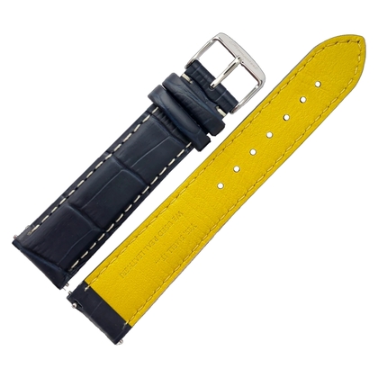 Fromanteel Alligatorgrain Uhrenarmband Dunkelblau mit Weisser Naht