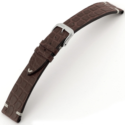 Rios Royal Uhrenarmband Alligatorleder Mokka