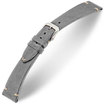 Rios Bedford Uhrenarmband Vintage Leder Grau