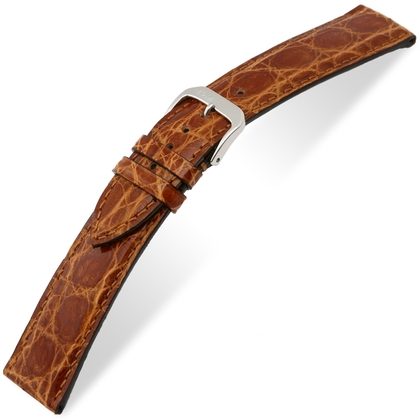 Rios Lord Uhrenarmband Krokodilleder Honig
