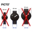 Picto Uhrenarmband Gummi Schwarz - 20mm