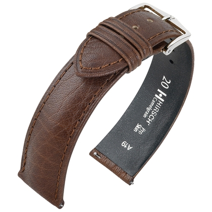 Hirsch Camelgrain Uhrenarmband Pro Skin Antiallergisch Braun