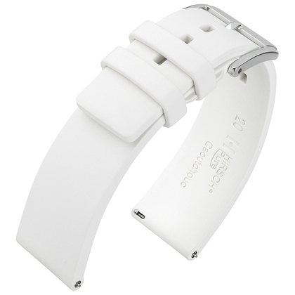 Hirsch Pure Uhrenarmband Premium Kautschuk Weiss