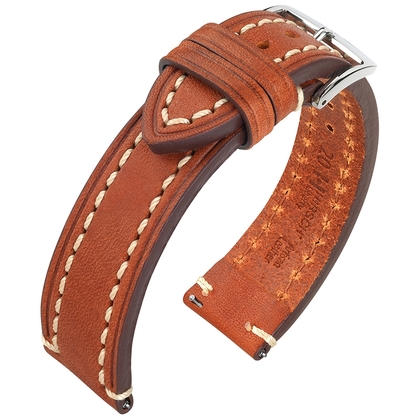 Hirsch Liberty Uhrenarmband Sattelleder Goldbraun