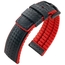 Hirsch Ayrton Performance Uhrenarmband Schwarz / Rot / Leder / Kautschuk 300m WR