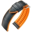 Hirsch Andy Performance Uhrenarmband Schwarz / Orange / Leder / Kautschuk