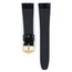 Hirsch Prestige Uhrenarmband Glänzendes Krokodilleder Schwarz