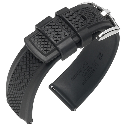 Hirsch Accent Uhrenarmband Kautschuk Schwarz