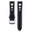 Hirsch Rally Artisan Perforiertes Uhrenarmband Schwarz mit Weisser Naht
