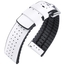 Hirsch Tiger Performance Uhrenarmband Weiss / Schwarz / Kautschuk / Leder 300m WR