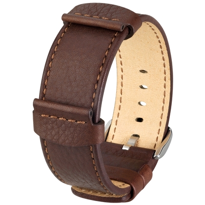 Hirsch Rebel Artisan Uhrenarmband Sattelleder NATO Stil Braun
