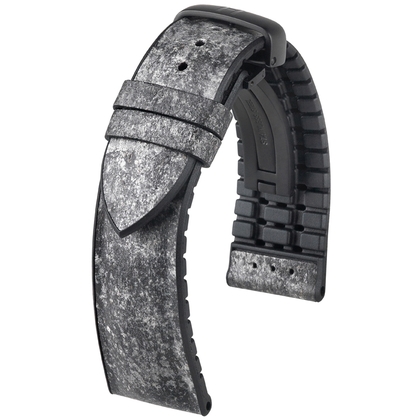 Hirsch Stone Performance Uhrenarmband Echter Schiefer / Kautschuk Schwarz