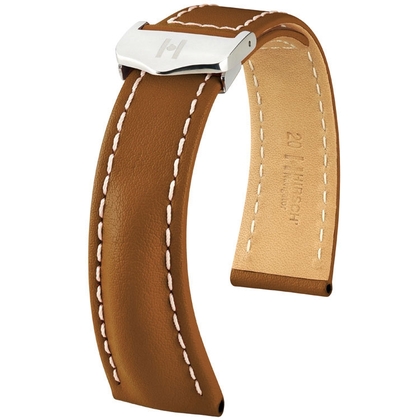 Uhrenarmband für Breitling Faltschliesse - Hirsch Navigator Italienisches Kalbsleder Hellbraun