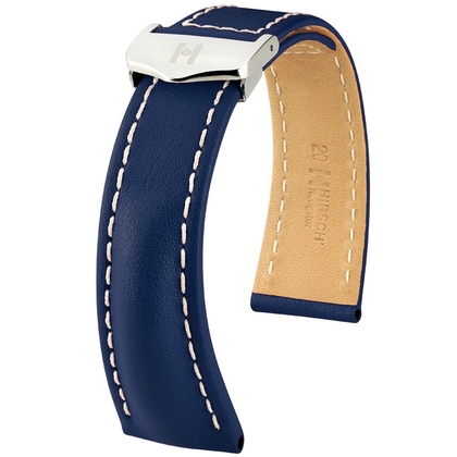 Uhrenarmband für Breitling Faltschliesse - Hirsch Navigator Italienisches Kalbsleder Blau