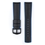 Hirsch Ayrton Performance Uhrenarmband Schwarzes Leder / Ozeanblauer Kautschuk
