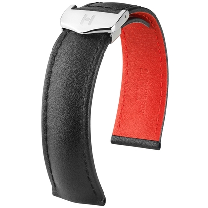 Hirsch Speed Uhrenarmband für TAG Heuer Faltschliesse Schwarz