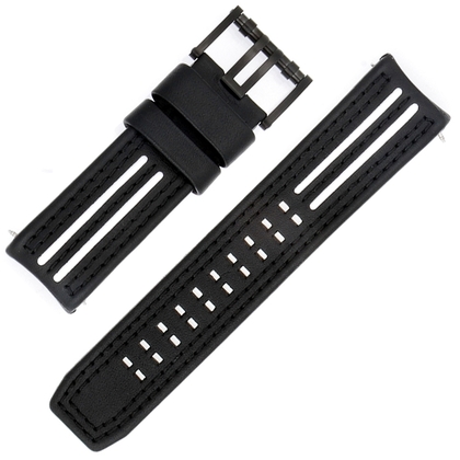 Luminox Tony Kanaan Models 1146/1147 Uhrenarmband Schwarz mit Weissem Leder - FE.1140.21B