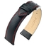 Hirsch Kansas Uhrenarmband Kalbsleder Büffelstruktur Schwarz mit Roter Naht