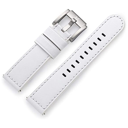 Marc Coblen / TW Steel Uhrenarmband Leder Weiss Glatt 22mm