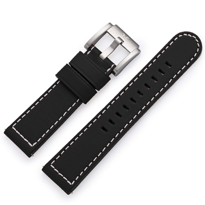 Marc Coblen / TW Steel Uhrenarmband Leder Schwarz 22mm