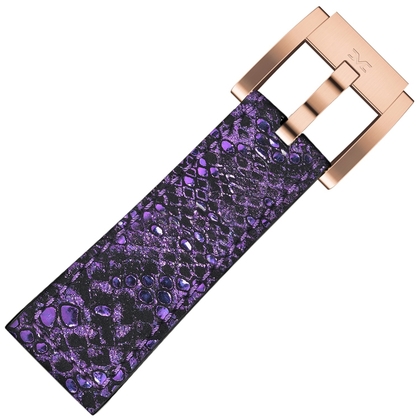 Marc Coblen / TW Steel Uhrenarmband Lila Glamour Leder Schlange 22mm