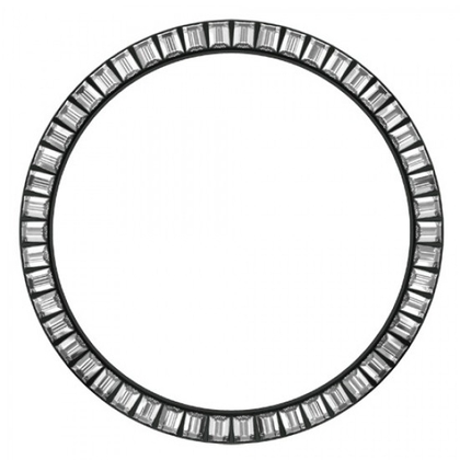 Marc Coblen Lünette 45mm Schwarzer Stahl Weisser Kristallrand - MCB45B001
