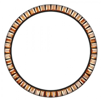 Marc Coblen Lünette 45mm Schwarzer Stahl Orangener Kristallrand - MCB45B203