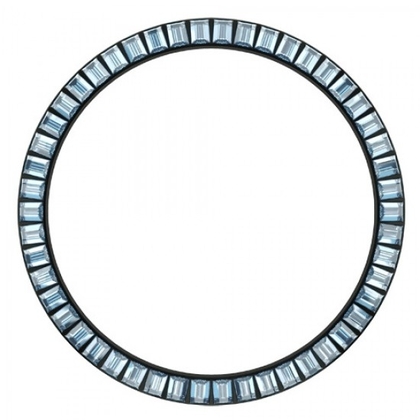 Marc Coblen Lünette 45mm Schwarzer Stahl Blauer Kristallrand - MCB45B211