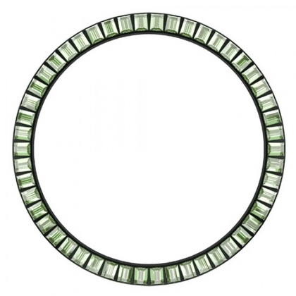 Marc Coblen Lünette 45mm Schwarzer Stahl Hellgrüner Kristallrand - MCB45B214