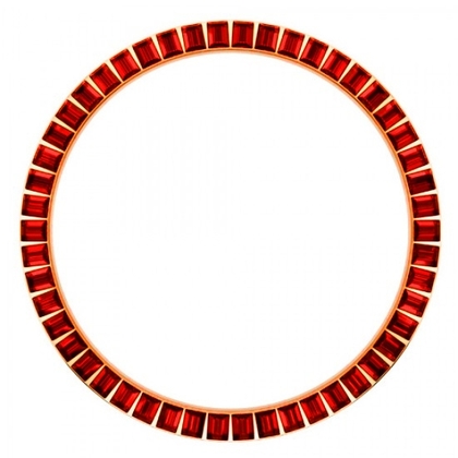 Marc Coblen Lünette 45mm Stahl Rosegold Roter Kristallrand - MCB45R227