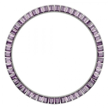 Marc Coblen Lünette 45mm Rostfreier Stahl Lila Kristallrand - MCB45S204