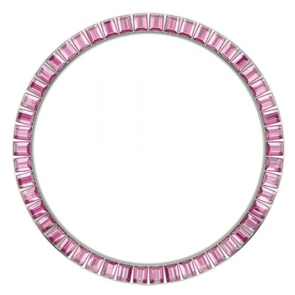 Marc Coblen Lünette 45mm Rostfreier Stahl Rosa Kristallrand - MCB45S209
