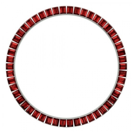 Marc Coblen Lünette 45mm Rostfreier Stahl Roter Kristallrand - MCB45S211