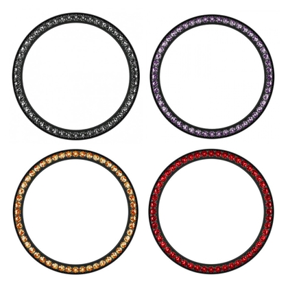 Marc Coblen 42mm SET 4x Lünetten Schwarzer Stahl mit Farbigem Kristallrand