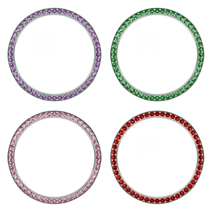 Marc Coblen 42mm SET 4x Lünetten Rostfreier Stahl mit Farbigem Kristallrand