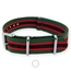 Regimental Grün Rot Schwarz NATO Uhrenarmband G10 Military Nylon Strap