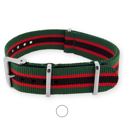 Regimental Grün Rot Schwarz NATO Uhrenarmband G10 Military Nylon Strap