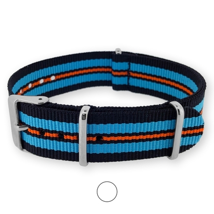 Schwarz Himmelblau Orange NATO Uhrenarmband G10 Military Nylon Strap