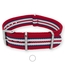 Rot Blau Weiss NATO Uhrenarmband G10 Military Nylon Strap