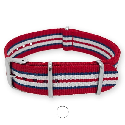 Rot Blau Weiss NATO Uhrenarmband G10 Military Nylon Strap