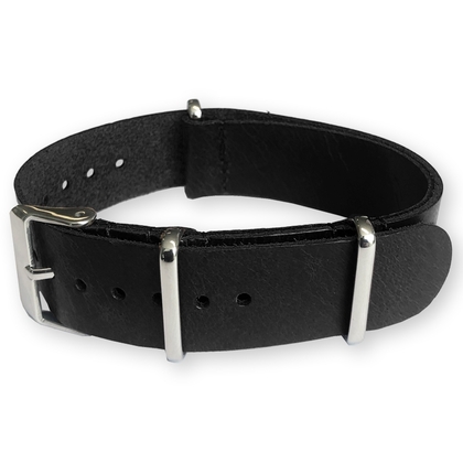 Schwarzes NATO Band Pull-Up Leder - SS