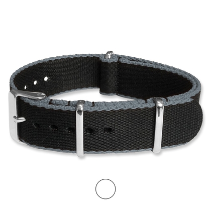Schwarz Grau Seatbelt NATO Strap Deluxe Nylon Uhrenarmband