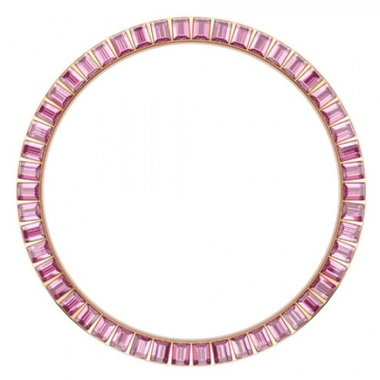 Marc Coblen Lünette 45mm Stahl Rosegold Rosa Kristallrand - MCB45R209