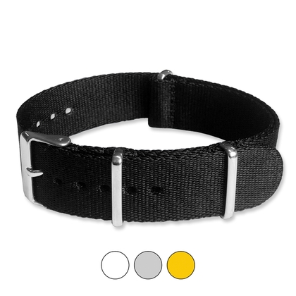 Schwarz Seatbelt NATO Strap Deluxe Nylon Uhrenarmband
