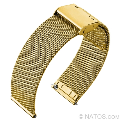 Milanaise Mesh Uhrenarmband 0.6 Fein Gewebter Stahl Goldfarbig