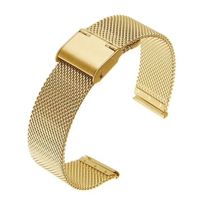 Mesh / Milanaise Uhrenarmband Fein Gewebter Stahl Goldfarbig